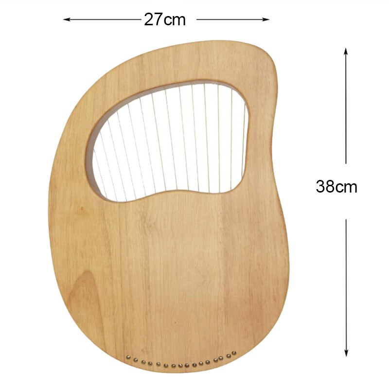 Lier Harp, 16 String Hout Body Hout Fineer Top String Instrument Lichaam Instrument Met Stemsleutel En Draagtas