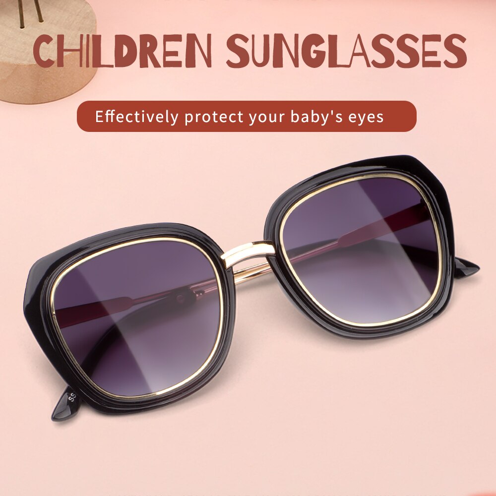 Bingking børn solbriller sommer polygon overdimensioneret 6 farve legering tempel fest akryl linse  e2020 uv400 beskyttelsesbriller