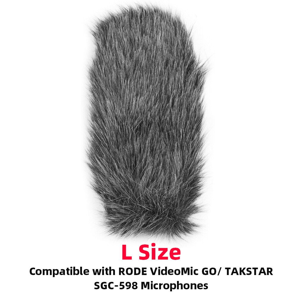 Op-Camera Microfoon Harige Voorruit Mic Voorruit Cover Mof Voor Rode Videomic Go/Takstar SGC-598/Boya MM1 microfoon: L Size