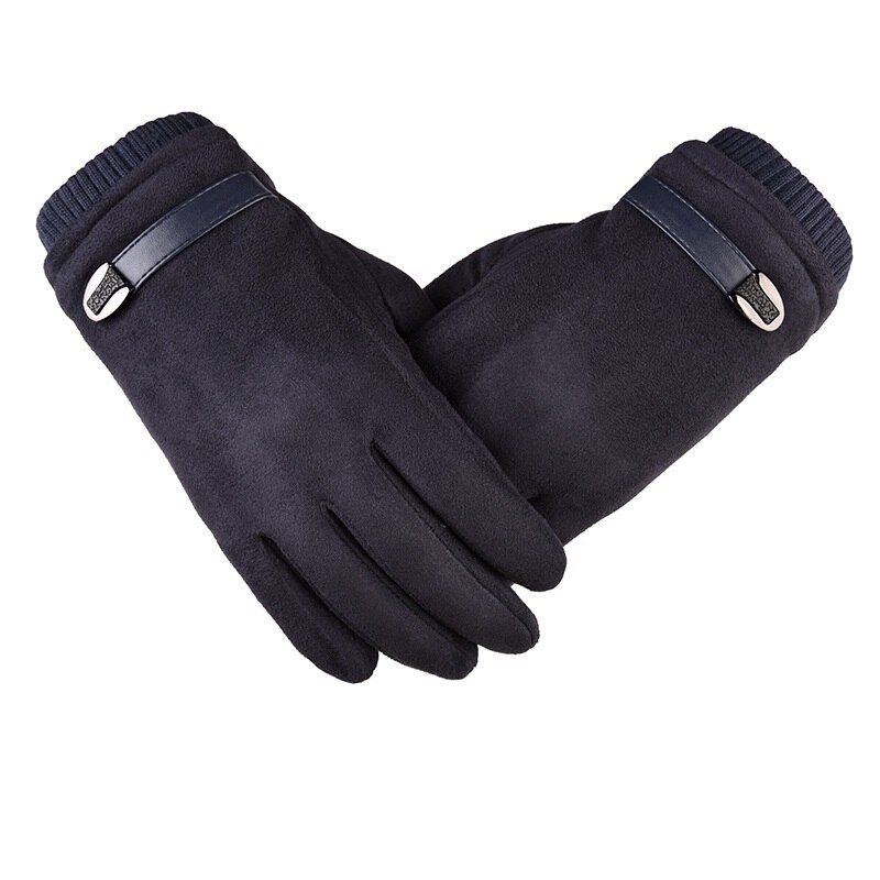 Heren handschoenen, suède leer, zwart grijs, halve vinger, elastische handschoenen, outdoor fietshandschoenen, winter warme handschoenen, 033 stuks: Blauw