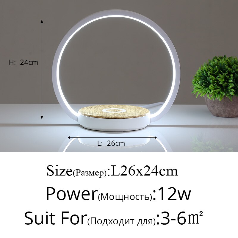 Moderne Tafel Lampen Voor Slaapkamer Studie Leeslampjes Nachtkastje Oog Beschermen Touch Dimmen Verlichting Luminaria Telefoon Draadloos Opladen: round white