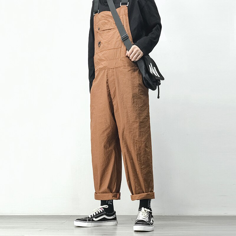Estilo Safari Multi-bolsillo de los hombres Hip Hop pantalones ropa informal japonesa el trabajo de carga pantalones overoles hombres holgado Casual Pantalones
