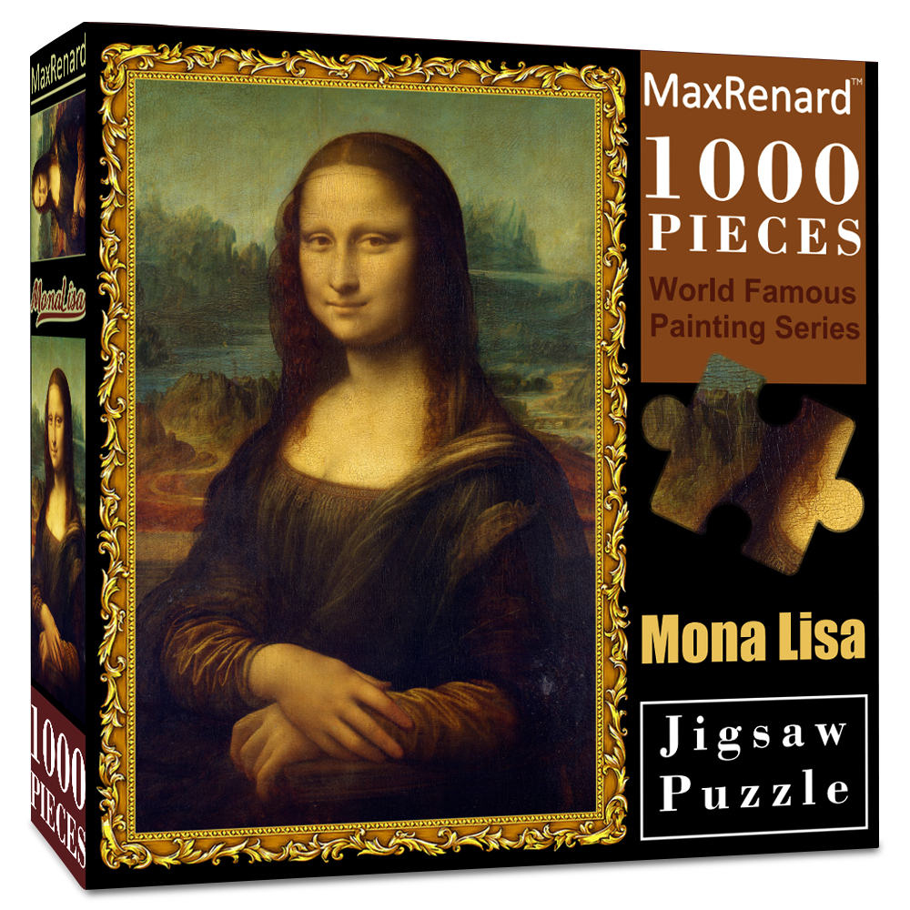 Maxrenard 1000- piece puzzle for adults, mona lisa famous painting toy, eco-friendly christmas gift toy made of paper