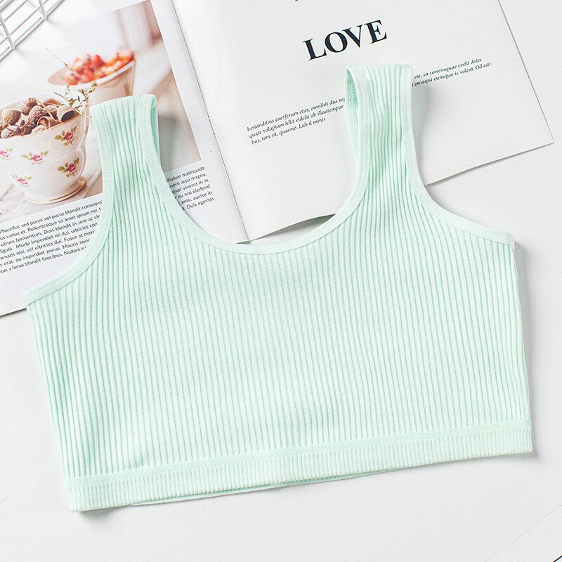 3Pcs Double-layer bra developmental student girls vest cotton girls bra teenage girls clothing 8 10 14 16 years: 3