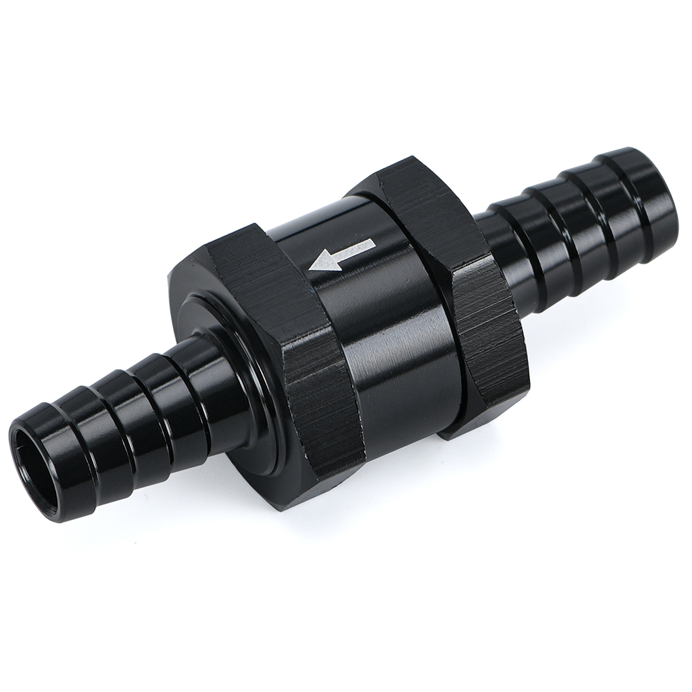 Válvula de retención combustible unidireccional, aleación de aluminio, gasolina y diésel, 6 tamaños, 4MM / 6MM / 8MM / 10MM / 12MM / 16MM: Negro