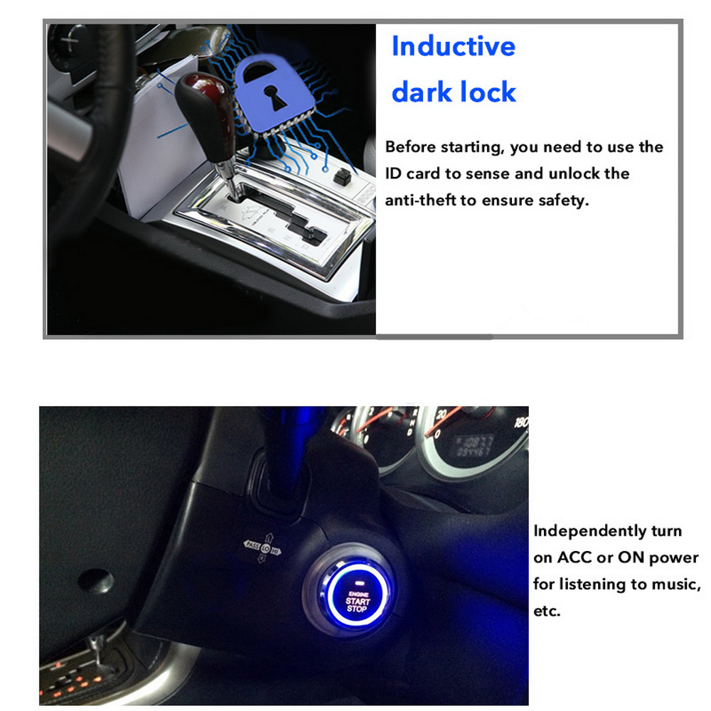 Tospra 12V Auto Alarm Auto Start Stop Knop Motor Push Rfid Lock Keyless Entry Systeem Deur Auto Knop Centrale vergrendelen Beveiliging