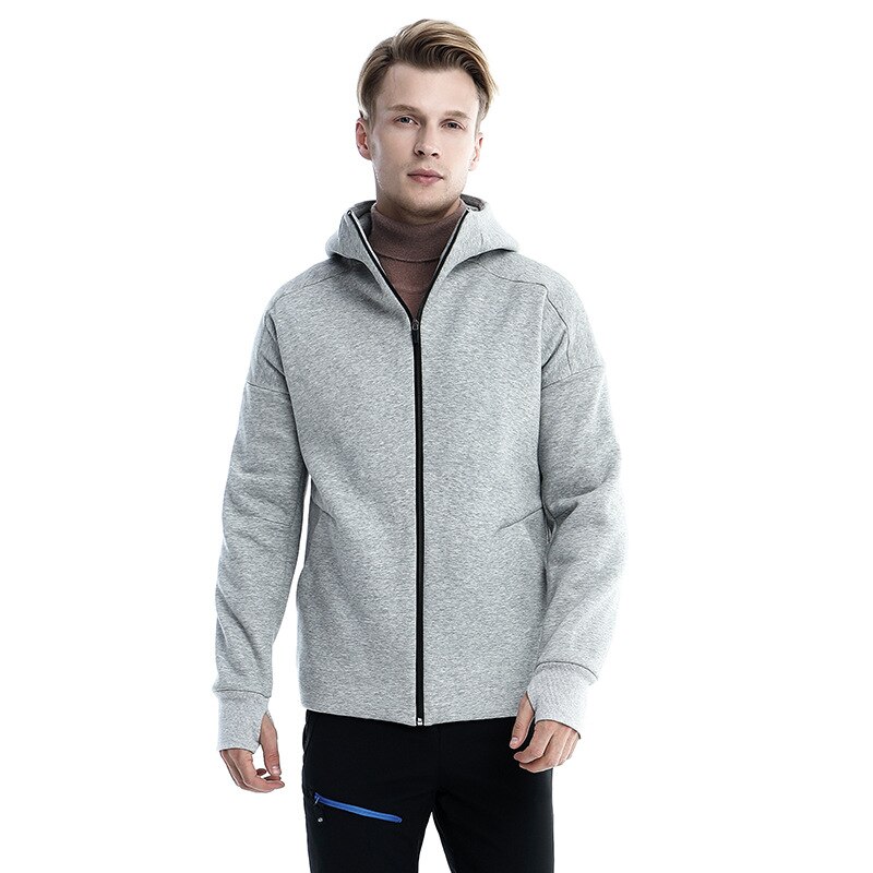 ZYNNEVA-Chaqueta con calefacción eléctrica inteligente para hombre, chaqueta térmica con carga, Sudadera con capucha y cremallera, prendas de vestir, GC3105: XL / Gris