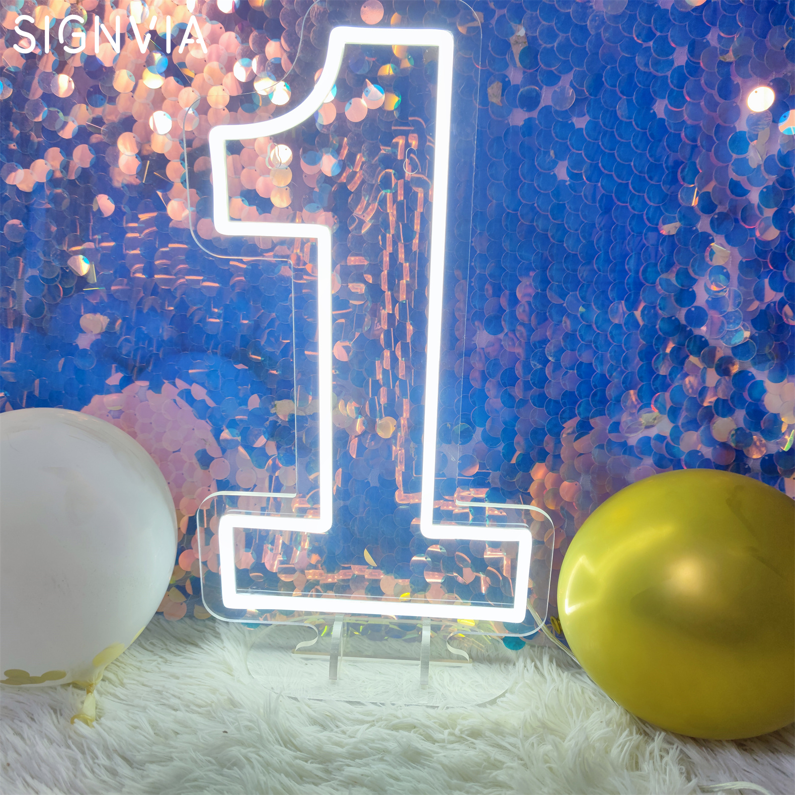 Letrero de neón con números, luces acrílicas de cumpleaños de 0 a 9 con interruptor para aniversario, boda, , negocios, salón de belleza, decoración de pared, 40cm