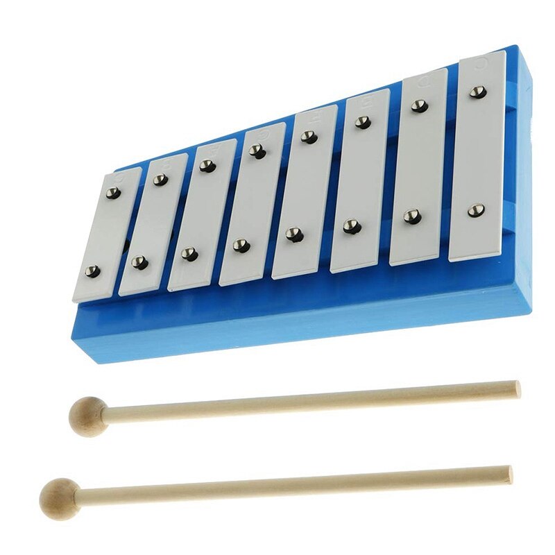 8 Note Glockenspiel with 2 Wooden Xylophone Violins for Music Lovers and Beginners Improve Your Hand-Eye Coordination and Increa
