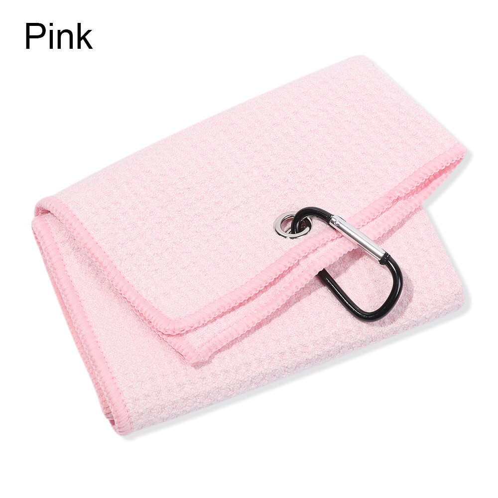30*50Cm Microfiber Katoenen Handdoek Met Karabijnhaak Reinigt Clubs Golf Ballen Handen Reinigingsdoekjes Water Sport Zwembad accessoires: Pink