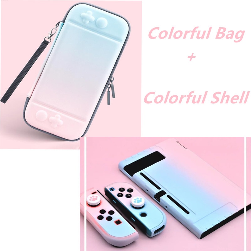 Gradient Colorful Bag Carrying Case Portable Pouch For Nintendo Switch NS Detachable Ultra Slim Hard Shell PC Protective Cover