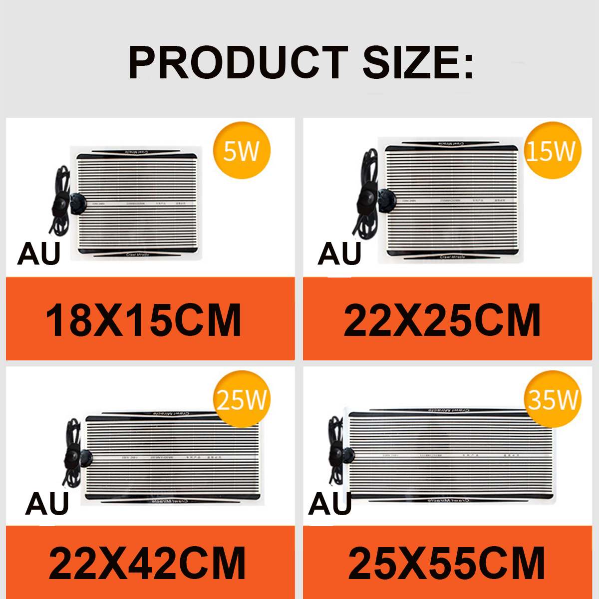 5W/15W/25W/35W 220V Reptile Heating Mat Adjustable Temperature Controller Pet Warm Heat Pad for Snakes Tortoise Lizard Spider AU