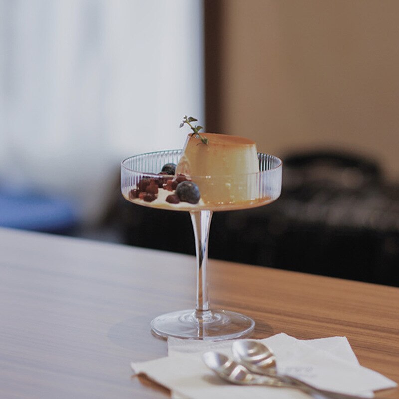 1pc 200ml restaurang cocktail vin glas kopp bägare glass yoghurt bägare pudding dessert skål hög skål kaka snack behållare