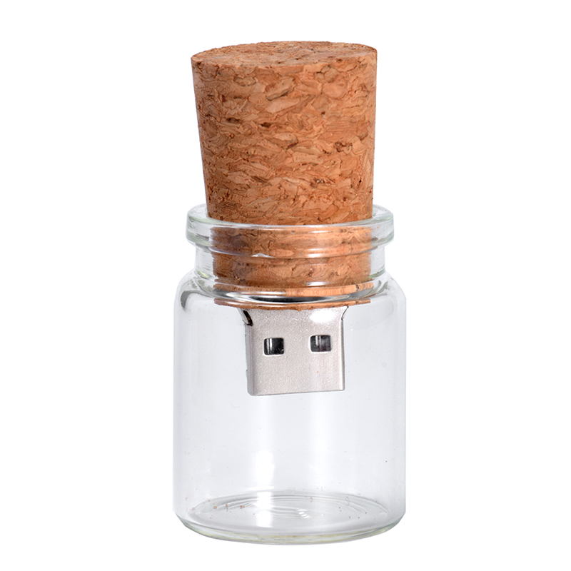 JASTER Glass Drift Bottle With Cork USB Flash Drive Transparent Pendrive 8GB 16GB 32GB 64GB 128GB Current Pen Drive
