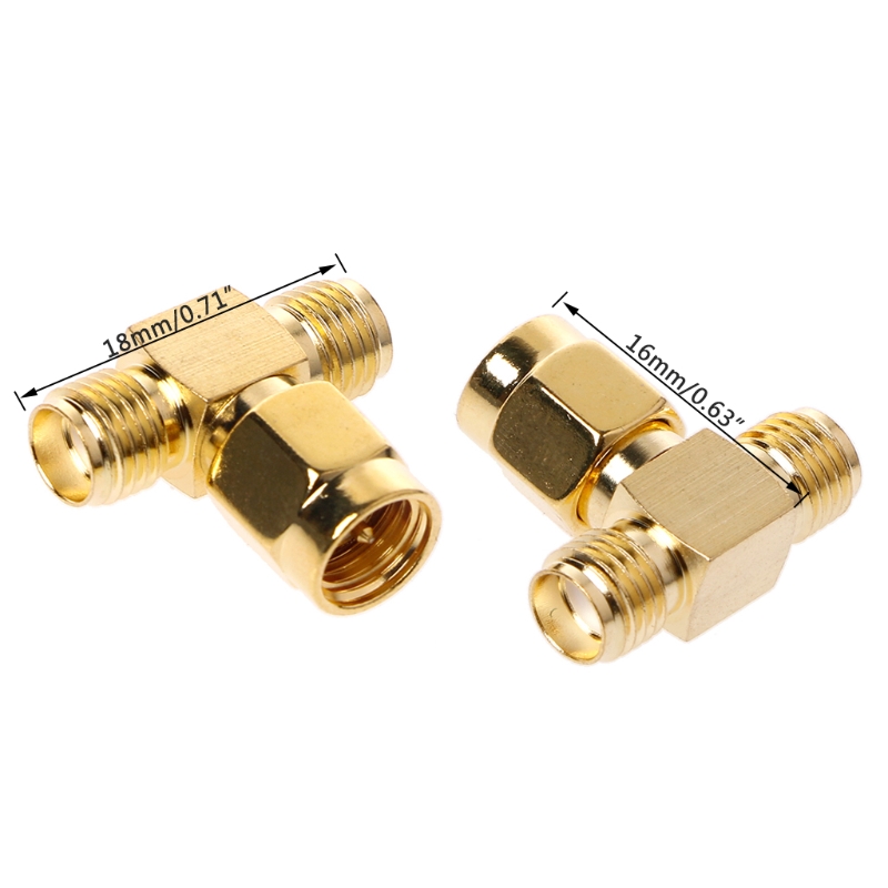 10PCS 3 Way Splitter SMA Male to Two SMA Female Triple for T RF Adapter