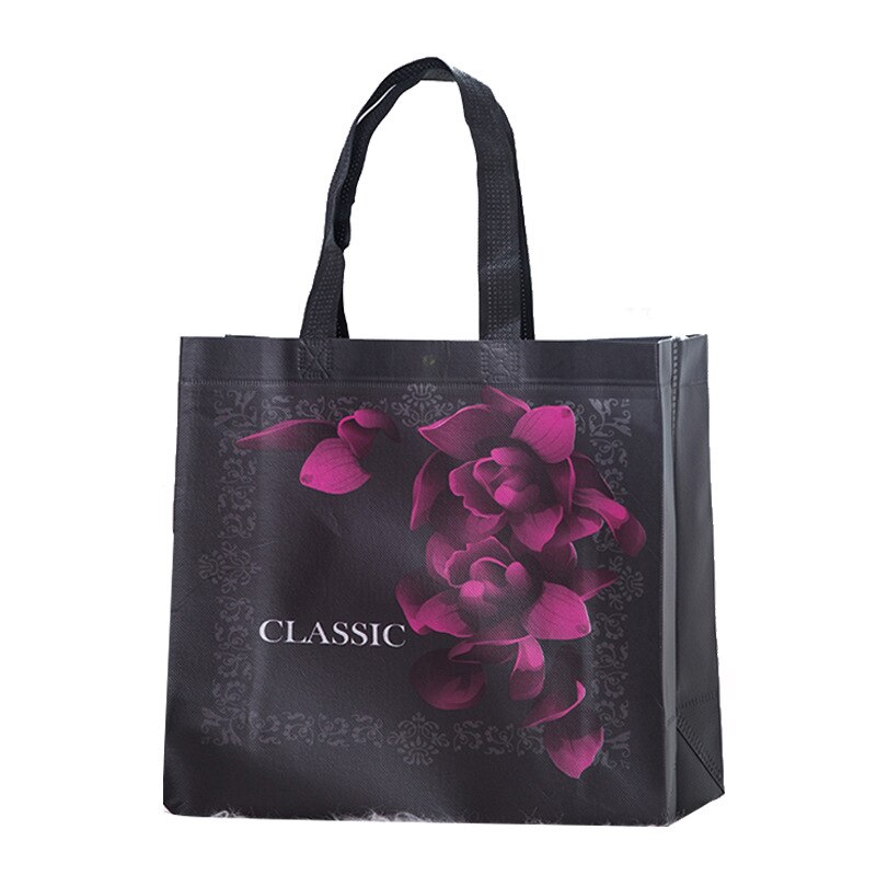 Rose Print Boodschappentas Eco Tas Pouch Reizen Boodschappentassen Niet-geweven Stof Rose Bloem opvouwbare Tas