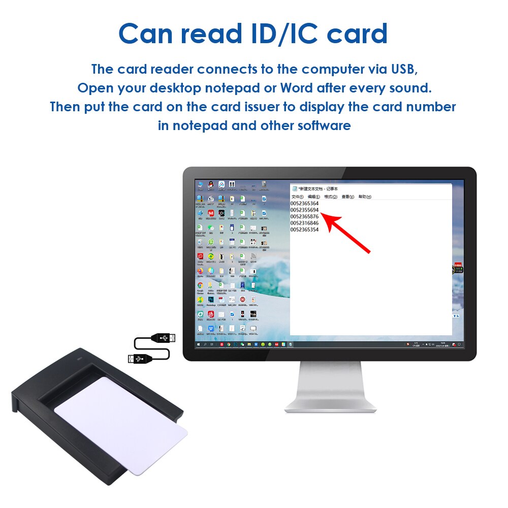 RFID Reader USB Port EM4100 TK4100 125khz ID IC 13.56mhz Contactless Card Reader for c3-100 c3-200 c3--400 Controller
