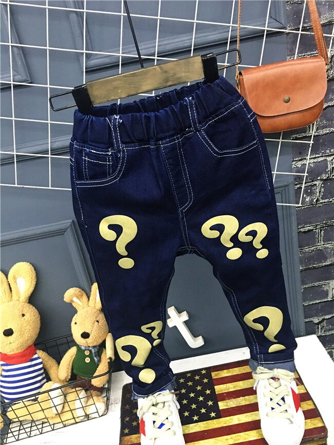 spring and Autumn children pants kids jeans boys girls denim pants Casual hole jeans feet pants 2-7Y (A12063
