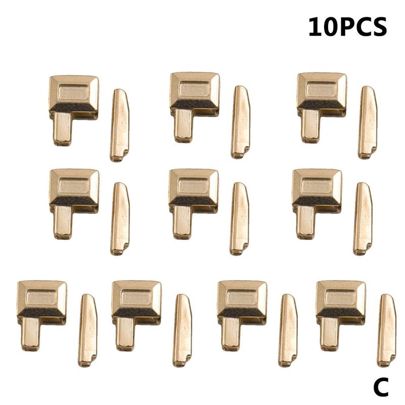10 Sets Metall-Reißverschluss-Reparatursatz, Reißverschluss-Kopfschieber, Halter, Einfügungsstift, Reißverschluss-Stopp, Zubehör, Stecker zum Nähen, Taschenmantel: Gold