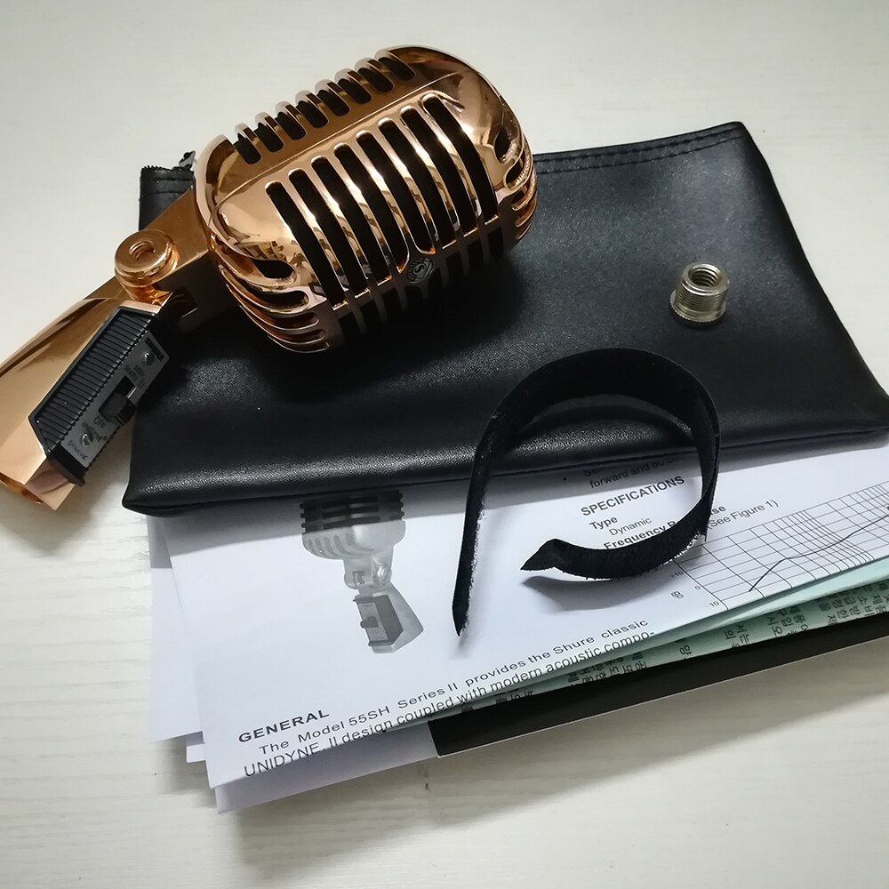 Microphone Vintage en métal, couleur or Rose, 55 sh, pour Studio Audio, enregistrement et chant