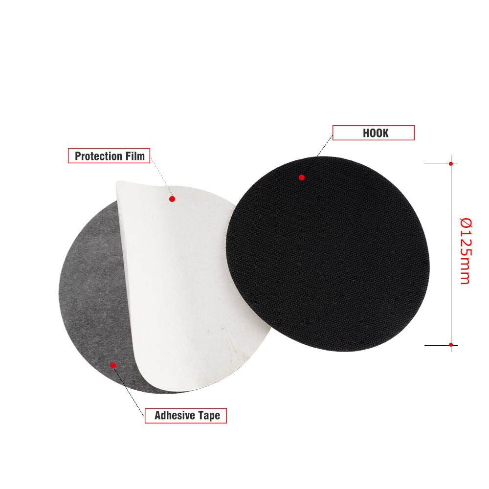 5pcs 5&quot; 125mm/6&quot;150mm Velcro Pad Conversion Kit Interface Pad Protection Disc for Abrasive Sander Polishing &amp; Grinding