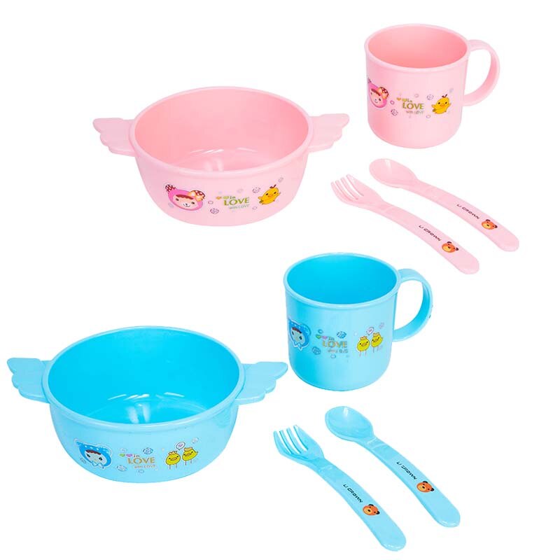 4pc solide fodring baby fade bpa gratis baby service tallerken skål kop ubrydelig sikker plast børn spædbørn spisestel til småbørn