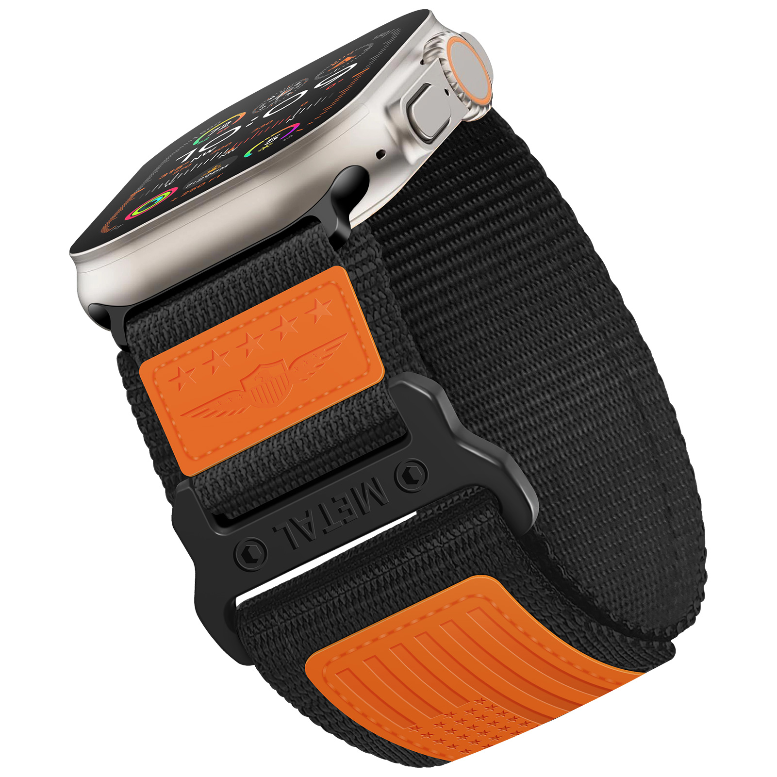 Sport Geweven Nylon Band Voor Apple Watch Ultra Band 49Mm 45Mm 42Mm 44 Mm Lederen Armband Iwatch Serie 9 7 6 5 4 8 Se Banden 44 Mm: L / zwart grijs