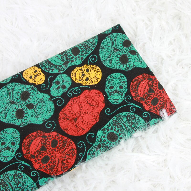 Vintage Halloween Punk Cool fleur tête de crâne série imprimé coton tissu 50x105cm crâne tissu Patchwork tissu robe fête