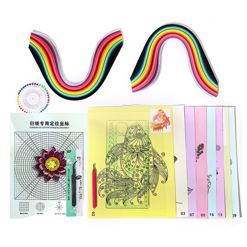 Plantilla de papel para manualidades, conjunto de herramientas para filigrana de papel, herramientas de prensado, juego de herramientas de prensado, decoración de papel, herramienta artística de flores: Paper Template set 1