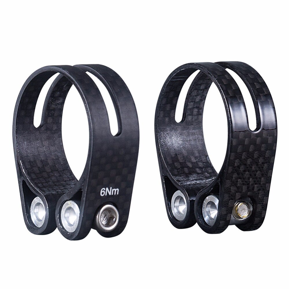 14G/Peice Full Carbon Fiets Zadelpen Klem Road Mtb Fiets Zadelpenklem Fietsen Onderdelen 34.9/31.8 Mm 3K Mat/Glanzend