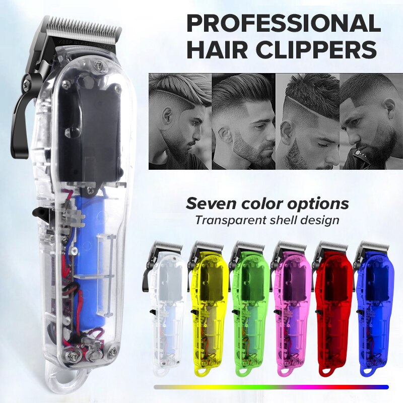 transpar Hair Cutting Machine Rechargeable Hair Clipper Man Shaver Trimmer For Men Barber Beard Trimmer