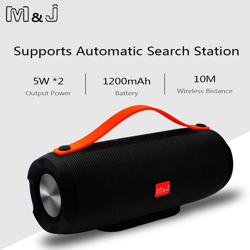 M & J Draagbare Draadloze Bluetooth Speaker Stereo Grote Power 10W Systeem Tf Fm Radio Muziek Subwoofer Kolom Luidsprekers voor Computer