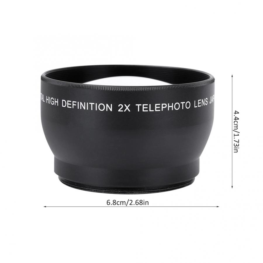 telephoto lens 52mm 2X Magnification HD Tele Converter Telephoto Lens for 52mm Mount Camera len parts