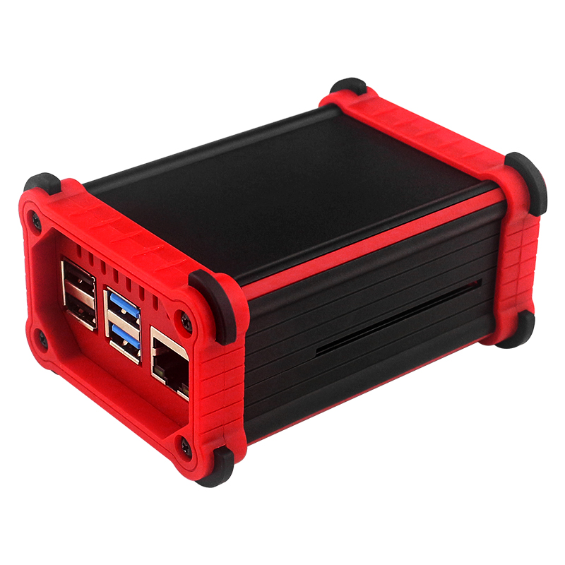 Raspberry  pi 4 aluminiumhölje med kylfläkt, kylflänsar, aktiv kylare, fallskyddande låda för  pi 4