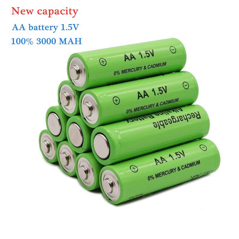 AA + AAA 100% 1,5 V AA AAA Batería alcalina recargable 2100-3000mAh antorcha relojes de juguete MP3 reproductor reemplazar batería Ni-MH