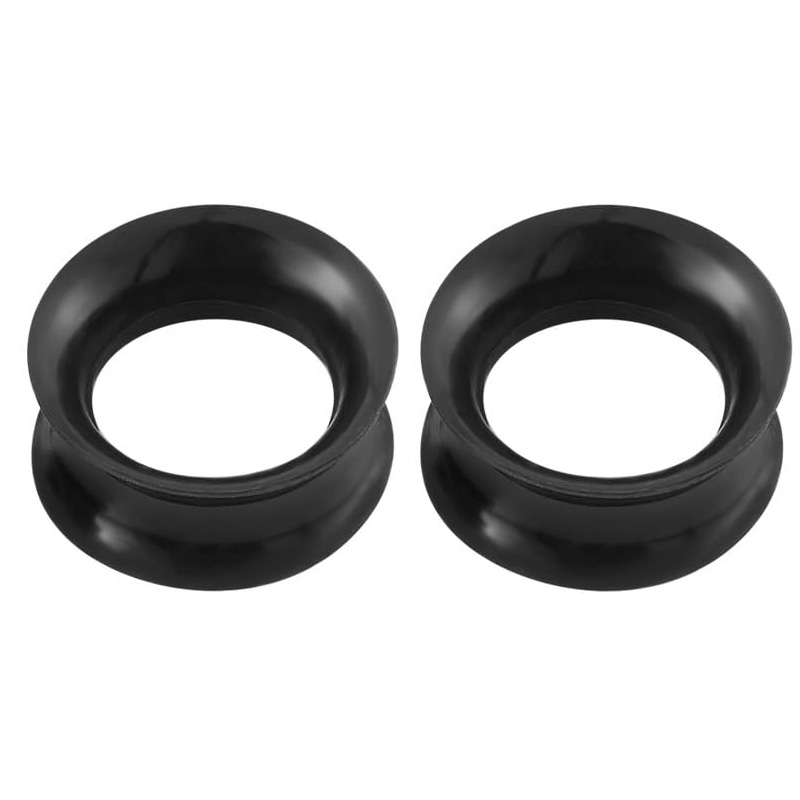 2 stücke 3mm-22mm Silikon flexibel doppelte ausgestellte Fleisch Tunnel weiche Ohr stöpsel Ohr messer Expander Bahre Ohren blätter durchbohren Schmuck: Grau / Rhodium überzogen