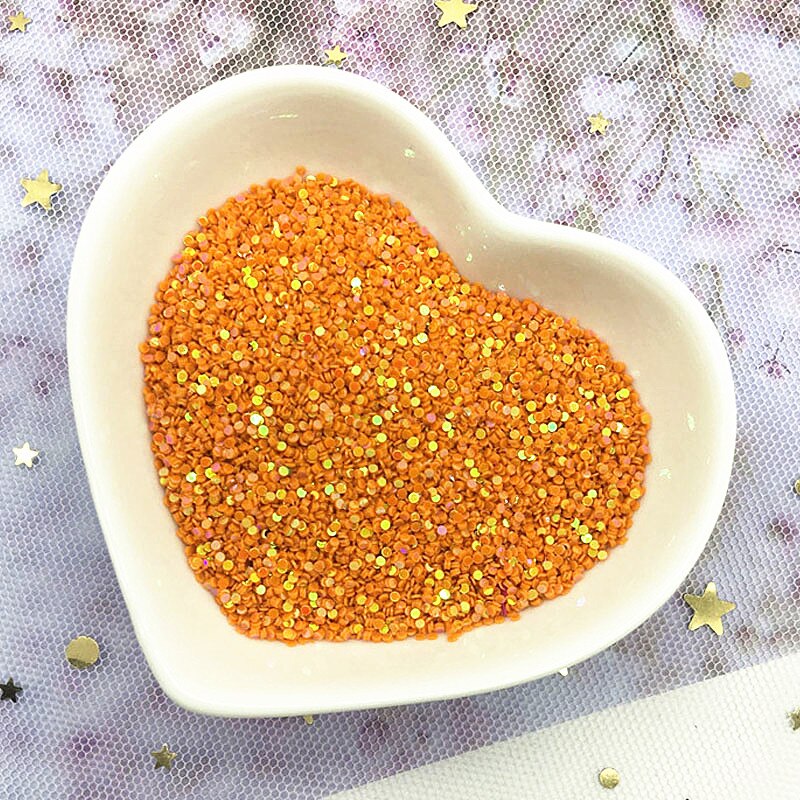 Multi taille 1mm 2mm cercle point forme Pvc Paillettes en vrac fête artisanat Nail Arts Sequin mariage décoration confettis 10g: ab orange / 1mm 6000pcs 10g