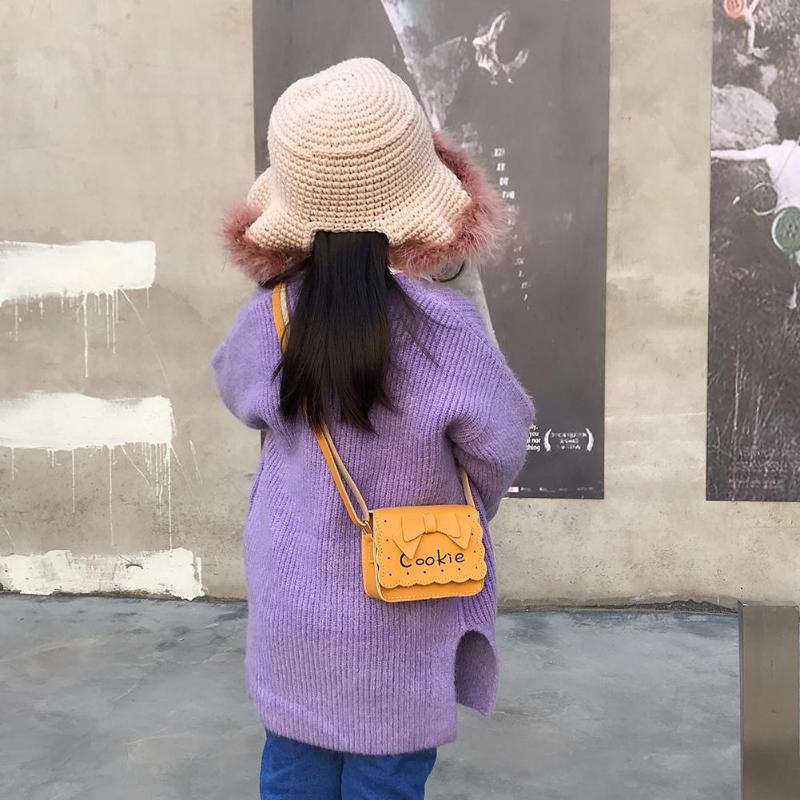Kids' Change Purses Crossbody Bag Letters Print Girls Handbags for Children PU Leather Messenger Bag Girls Shoulder Bags