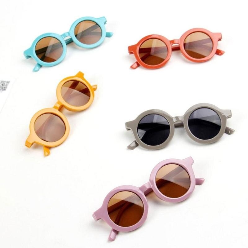 Retro Ronde Kinderen Zonnebril Jongens Meisjes Zon Bescherming Brillen Glazen Kleurrijke Uv Vintage Zonnebril Kinderen Klasse X9O4