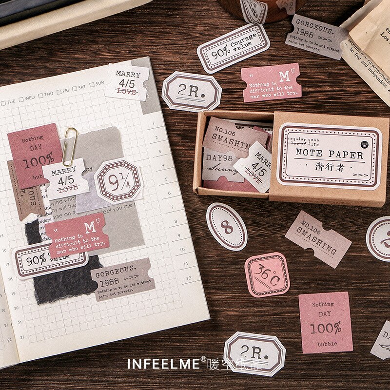 Bloc-Notes en papier Kraft Vintage, 45 pièces/paquet, bloc-Notes, bloc-Notes, décorations pour Scrapbooking, carnet de Notes, journal intime, Scrapbooking, étiquettes