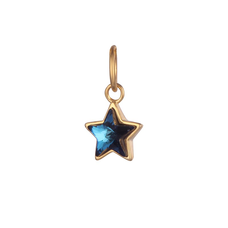 Trustdavis-colgante de Plata de Ley 925 con zirconia cúbica, accesorio hecho a mano, con de estrella azul brillante, para bricolaje, nueva , DZ298: Oro