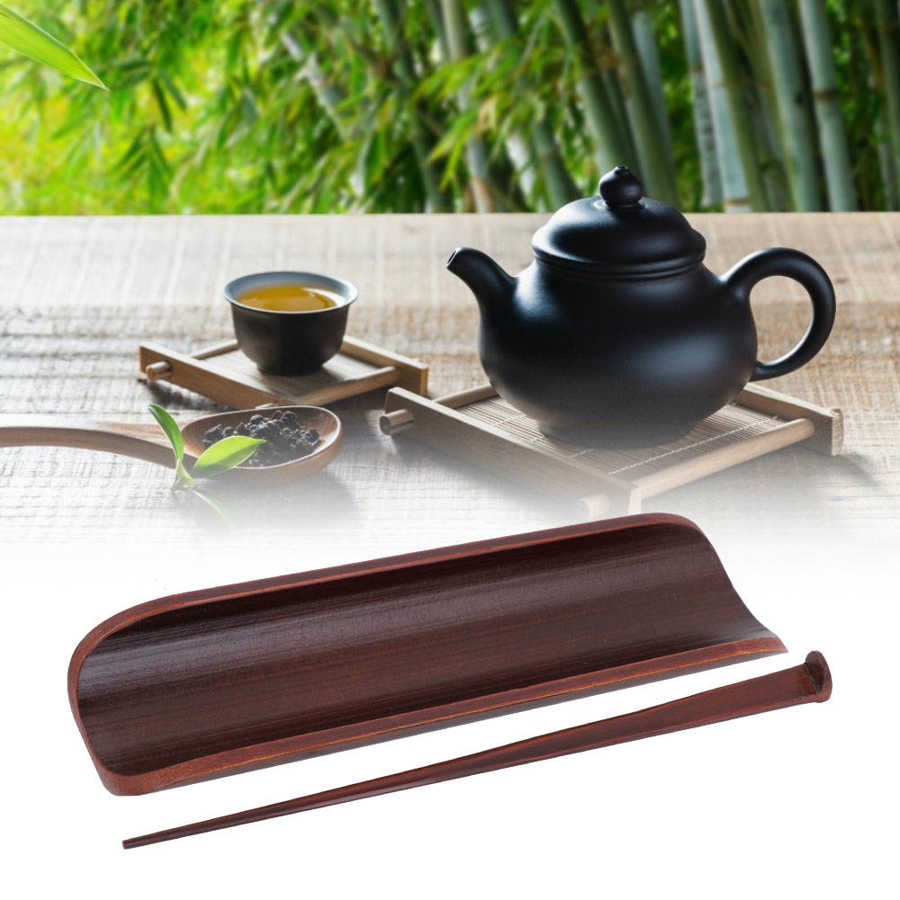 Naturlig bambus teske håndlavet kaffeværktøj vintage te tilbehør sæt chahe cha ze te nåle testel sæt