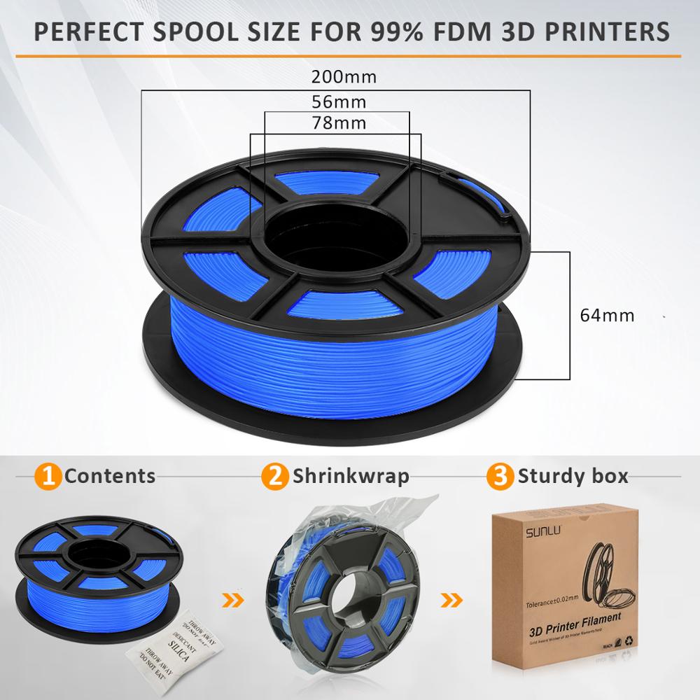 3D Stampante Filamento PLA Più PLA + 1kg 1.75 millimetri di Tolleranza del Diametro 0.02 millimetri Eco-Friendly Thoughness 3D Materiale di Stampa di Colore blu