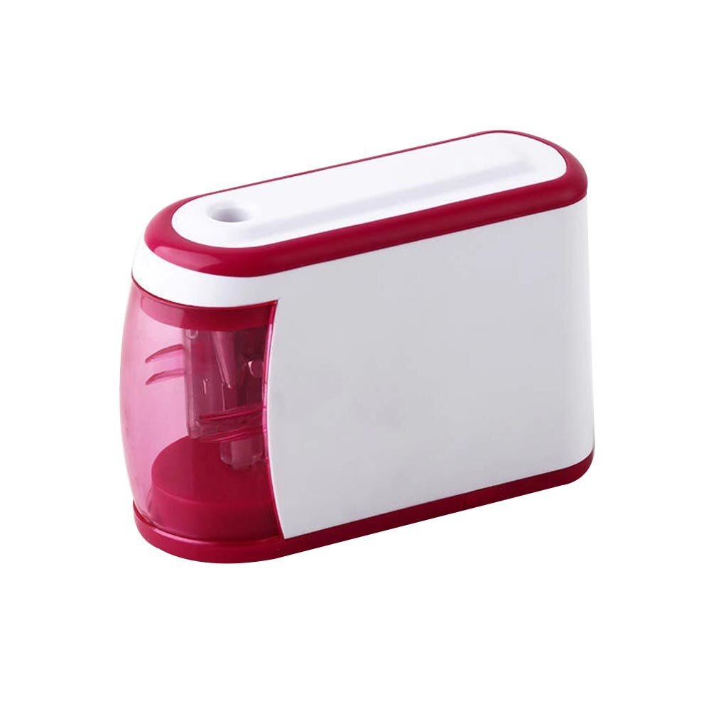 Electric Automatic Pencil Sharpener Safe Student Helical Steel Blade Sharpener for Artists Students School Office Stationery: Red
