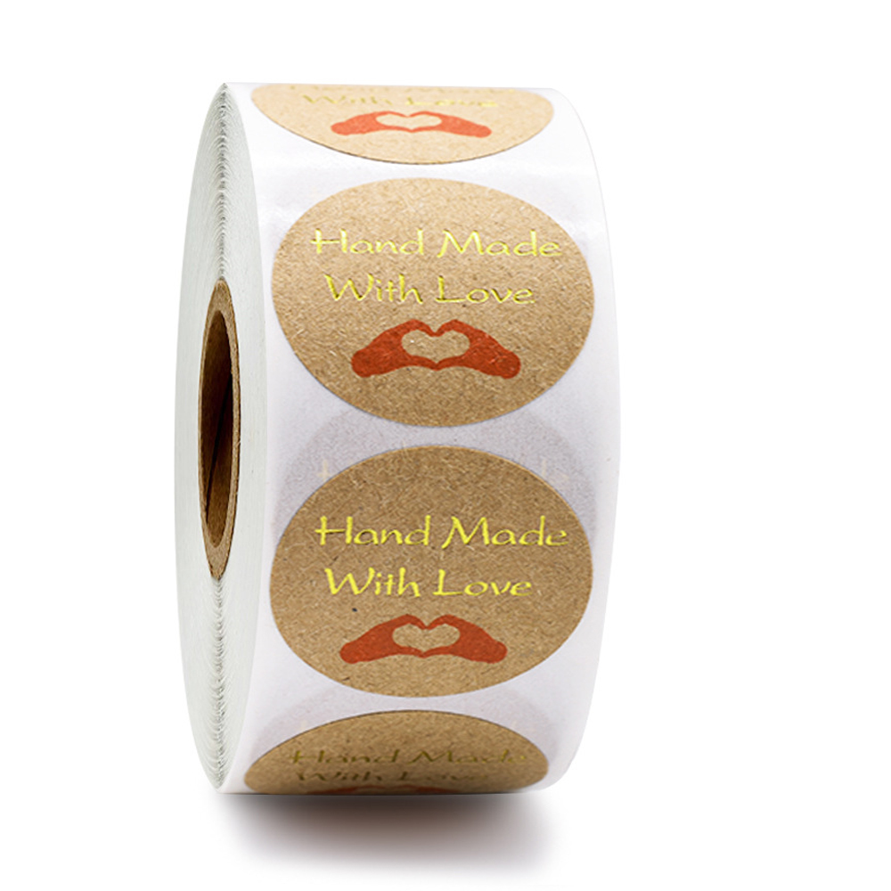 100-500 Uds. Papel Kraft Vintage hecho a mano con pegatinas de amor álbum de recortes papelería etiquetas adhesivas gracias por los pegatinas: Azul
