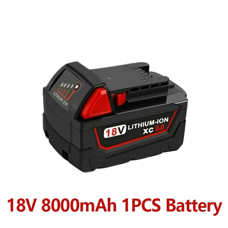 Batterie au Lithium 18V batterie Rechargeable originale 12Ah pour outil électrique Milwaukee M18 XC M18B2 M18B4 M18B5 Batteries avec chargeur: BLEU CIEL