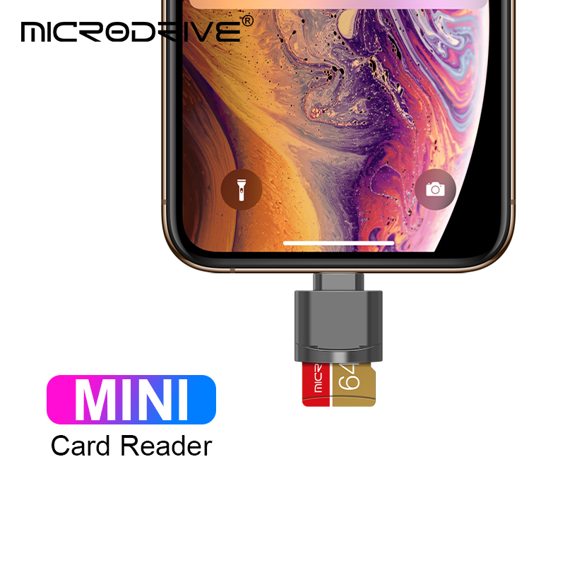 Micro tf sd-kortläsare konverterare för iphone ipad otg till micro sd-kortläsare tittaradapter minneskortläsning stöd ios 13
