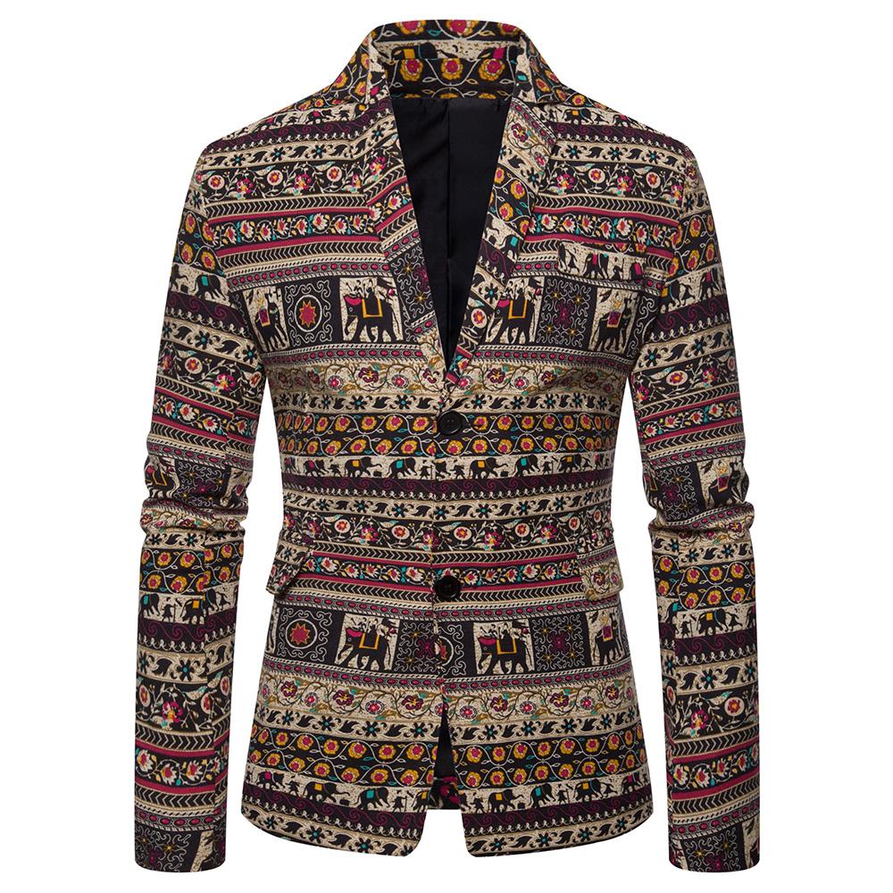 Bloemen gedrukt ontwerpen mannen Blazer Jas Katoen en linnen Casual Slim fit Smoking Blazers Mannen Pakken: X13 / XXXL