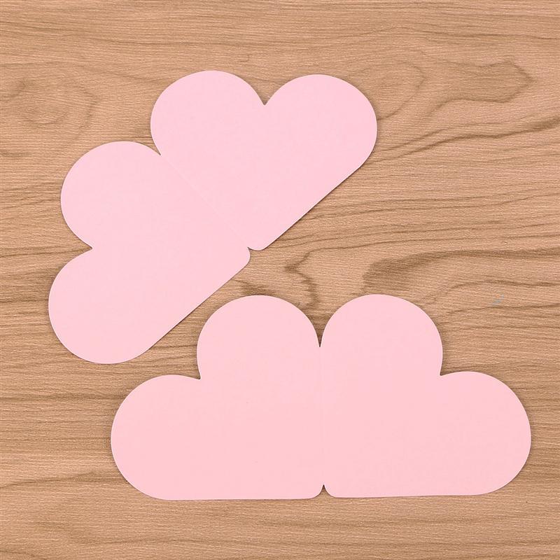 10pcs Heart Shape Folding Greeting Cards Lovely Small Message Card for Valentines Day Thanksgiving (Pink)