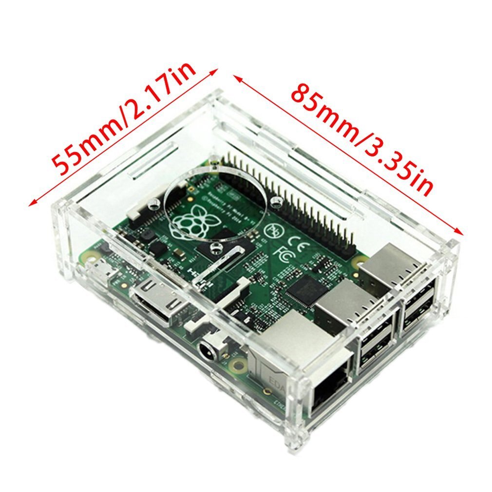 Raspberry Pie Case with Heat Sink Enclosure Cover Shell Transparent Acrylic 3b 3b+ Type 1GB 85*55*25mm * Piece 0.075kg (0.17lb.)